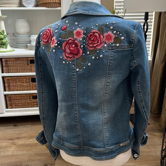 INC embroidered denim jacket M - Picture 2 of 3